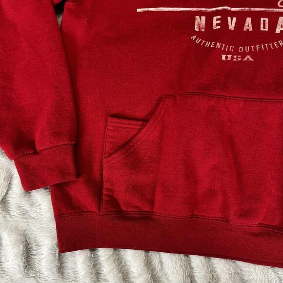 Las Vegas Nevada Hoodie Mens M Red Graphic Pullover Sweatshirt Fruit of the Loom - Picture 5 of 7